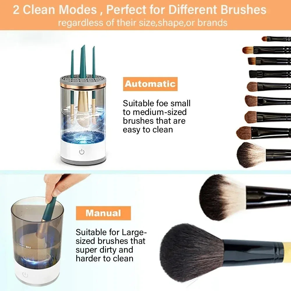 Limpiador Eléctrico Automático de Brochas de Maquillaje