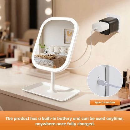 **Espejo de Maquillaje LED Portátil con 3 Luces**