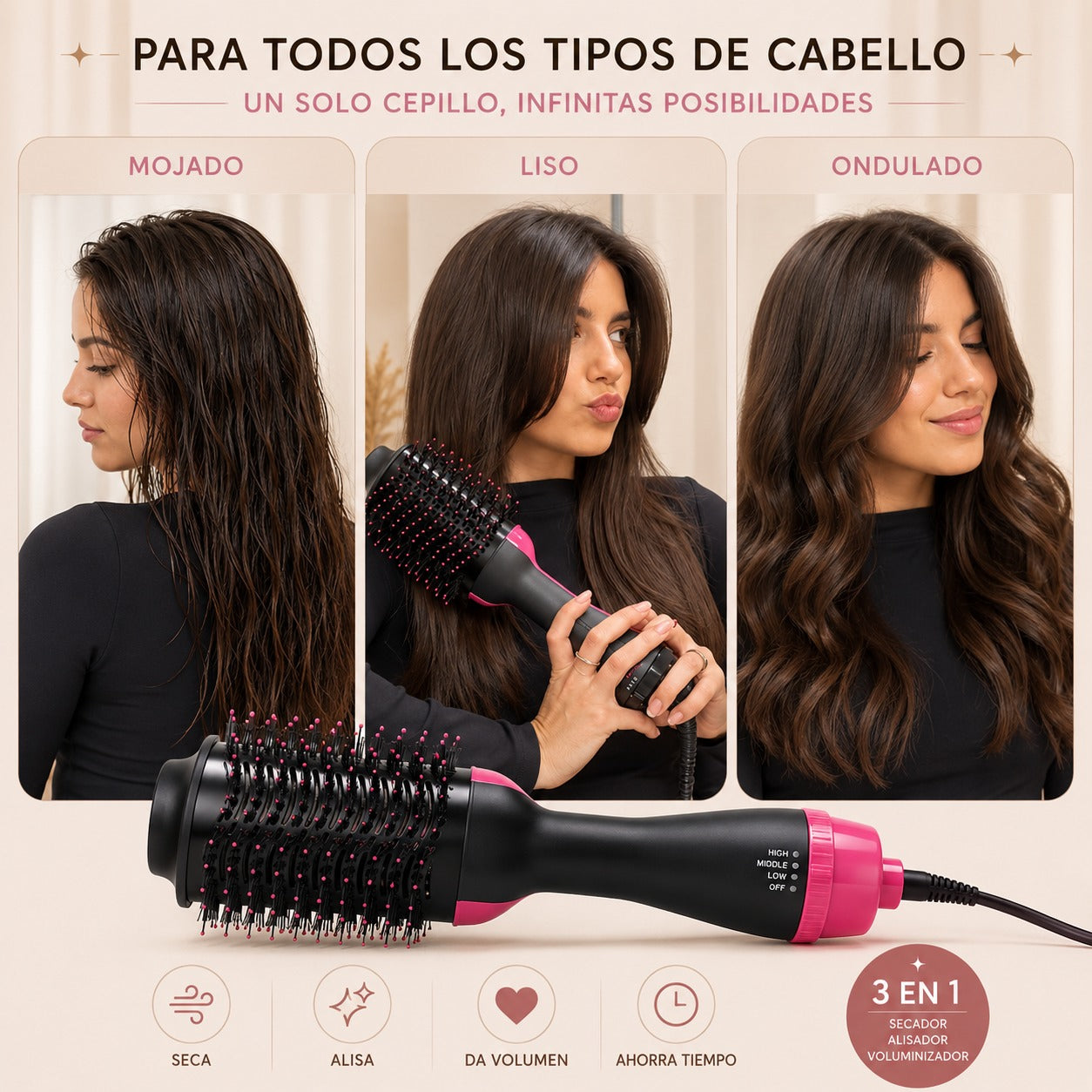 Pro Cepillo | Cepillo secador 3 en 1