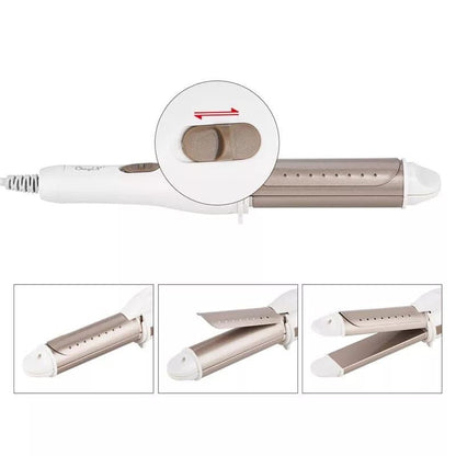 Dispositivo 2 en 1 para rizar y alisar: mini plancha alisadora profesional bivolt eficiente